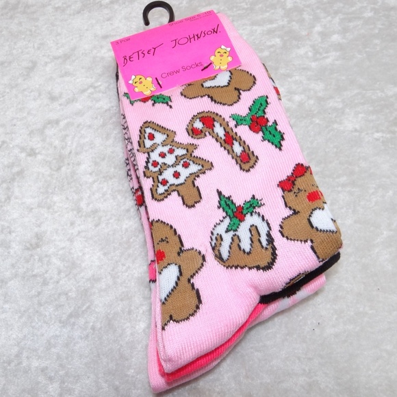 Betsey Johnson Crew Socks size 9-11 Christmas - Picture 1 of 3